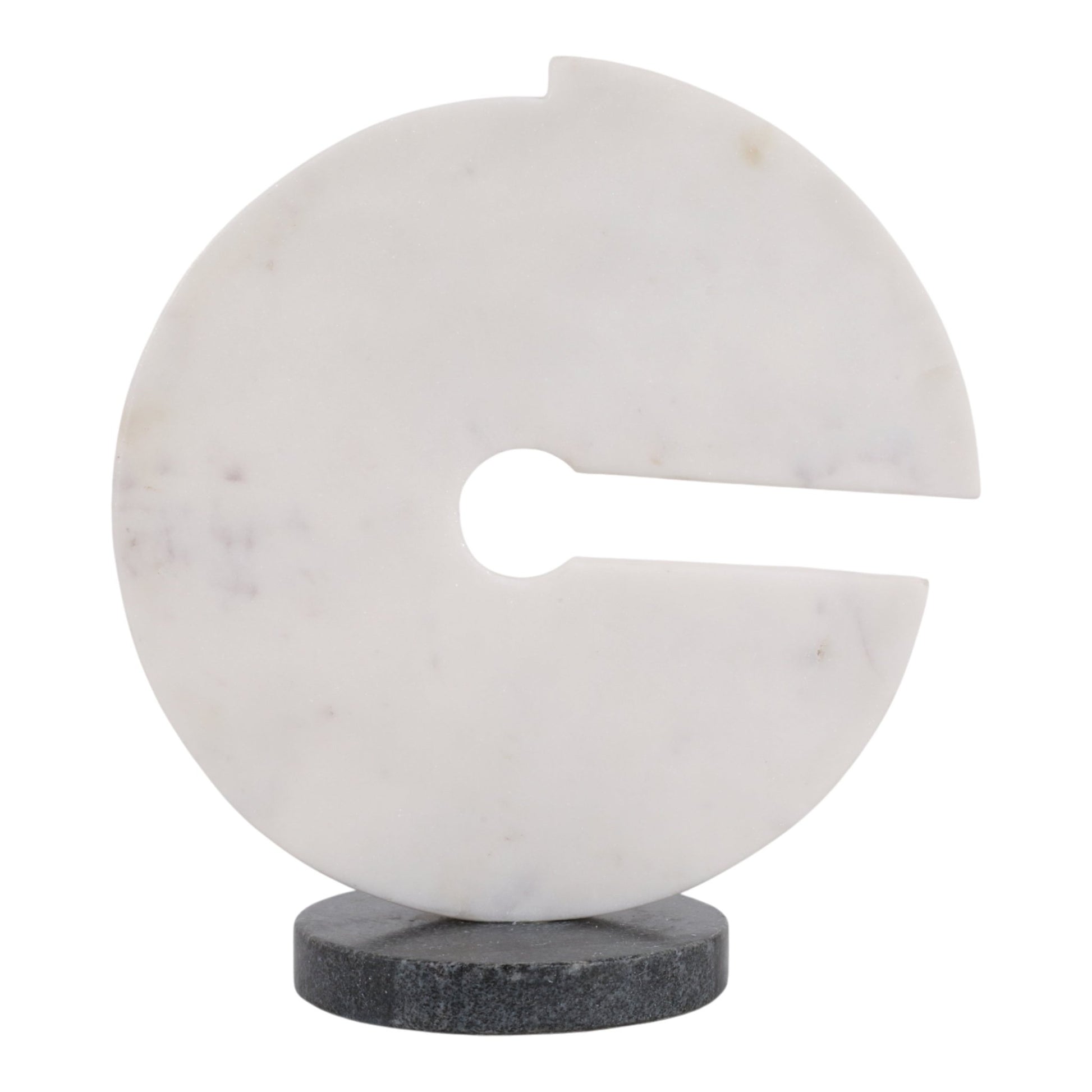 11x10" Modern Marble Sculpture On Base, Wht/blk Table Decors| Sagebrook Home