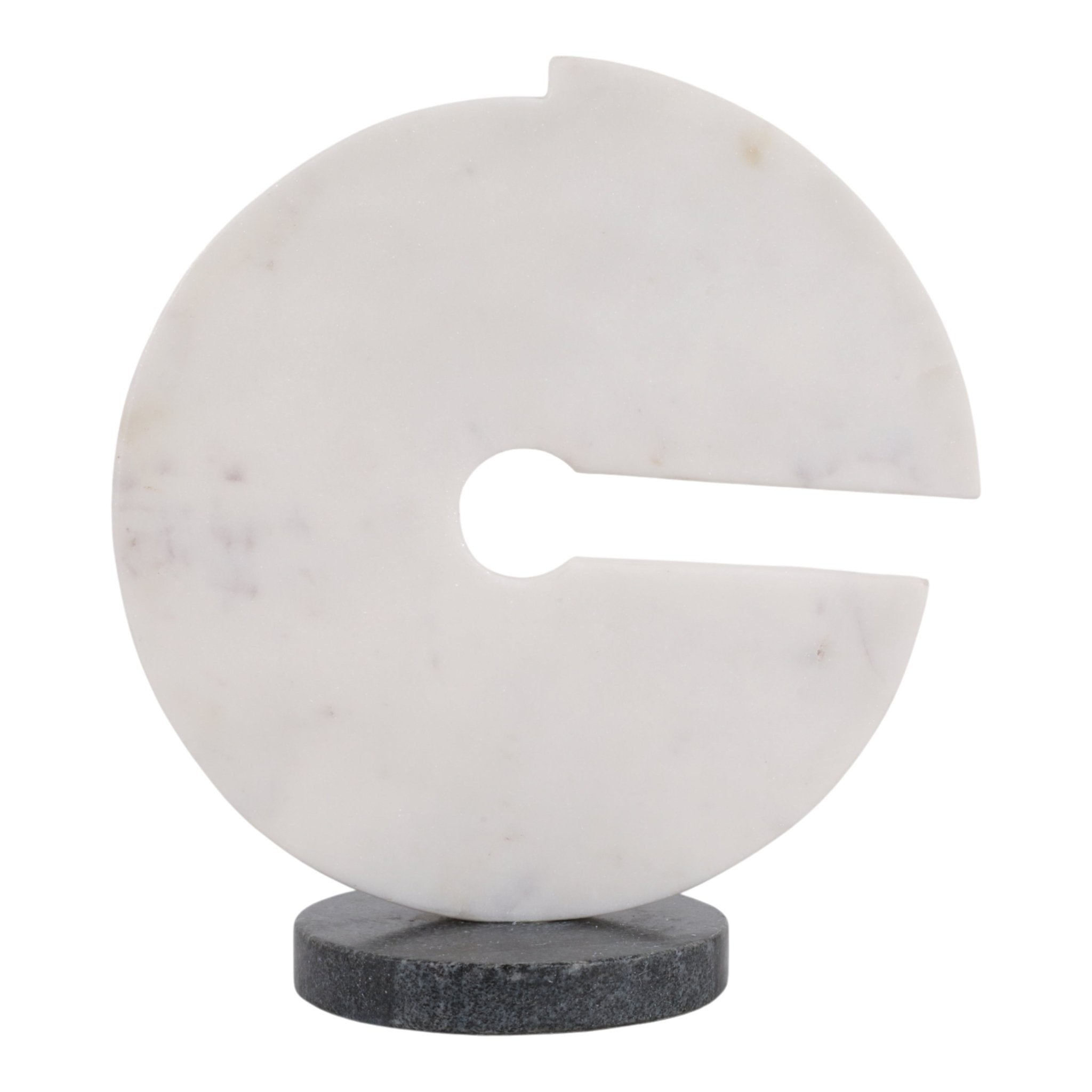11x10" Modern Marble Sculpture On Base, Wht/blk Table Decors| Sagebrook Home
