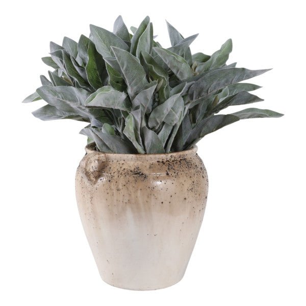11x10" Textured Terracotta 2-handle Vase,ivry/brwn Vases and Jars| Sagebrook Home
