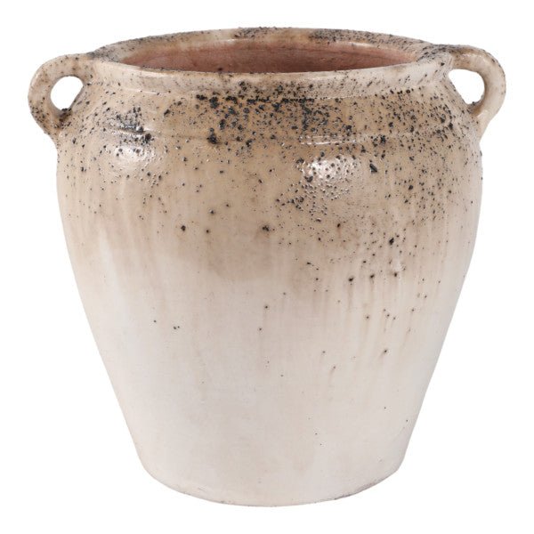 11x10" Textured Terracotta 2-handle Vase,ivry/brwn Vases and Jars| Sagebrook Home