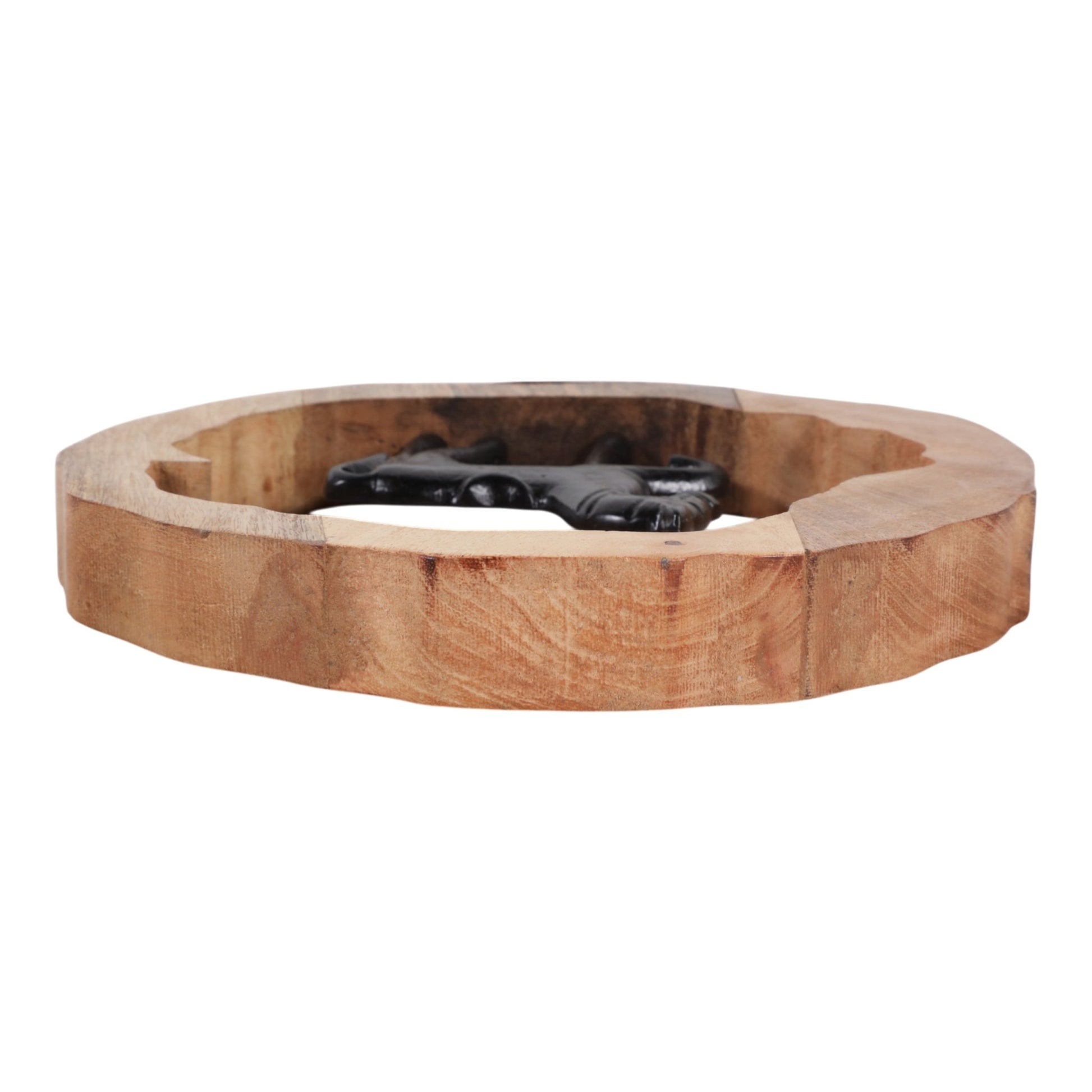 11x11" Horse In Wood Round, Black/natural Table Decors| Sagebrook Home