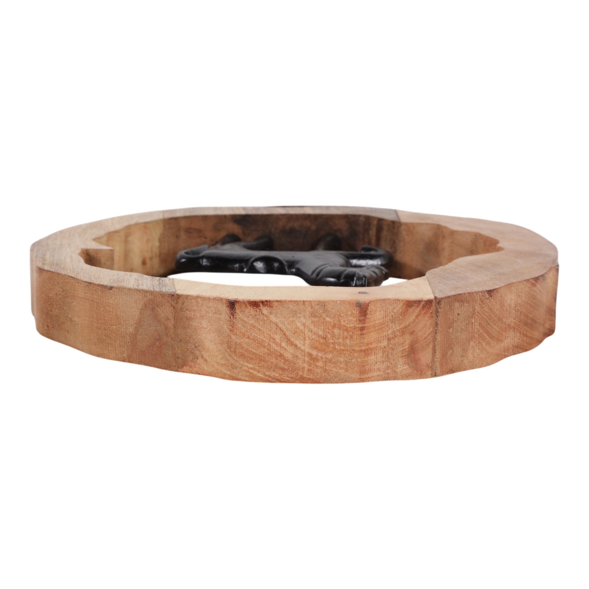 11x11" Horse In Wood Round, Black/natural Table Decors| Sagebrook Home