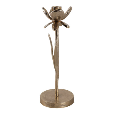 11x4" Flower Bloom Taper Holder, Champagne - Al Rugaib Furniture