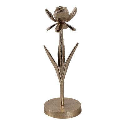 11x4" Flower Bloom Taper Holder, Champagne - Al Rugaib Furniture