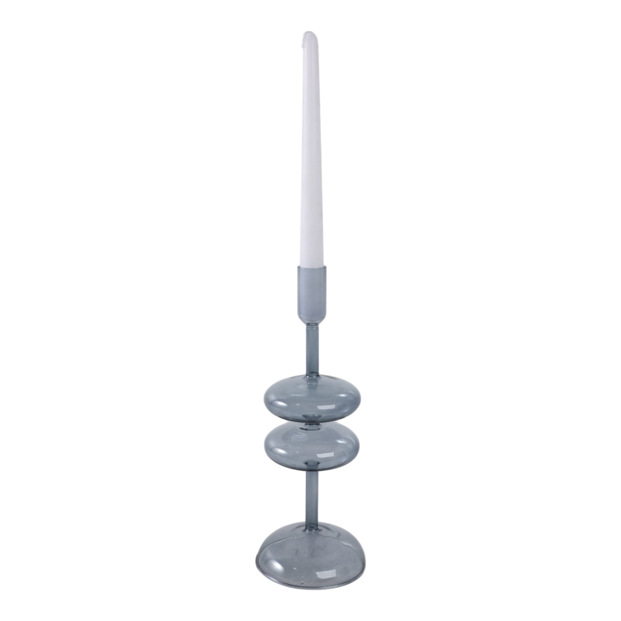 11x4" Retro Bubble Taper Holder, Blue Candle Holders| Sagebrook Home