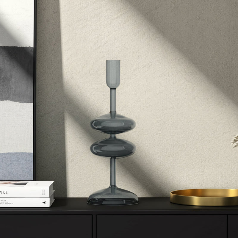 11x4" Retro Bubble Taper Holder, Blue - Al Rugaib Furniture