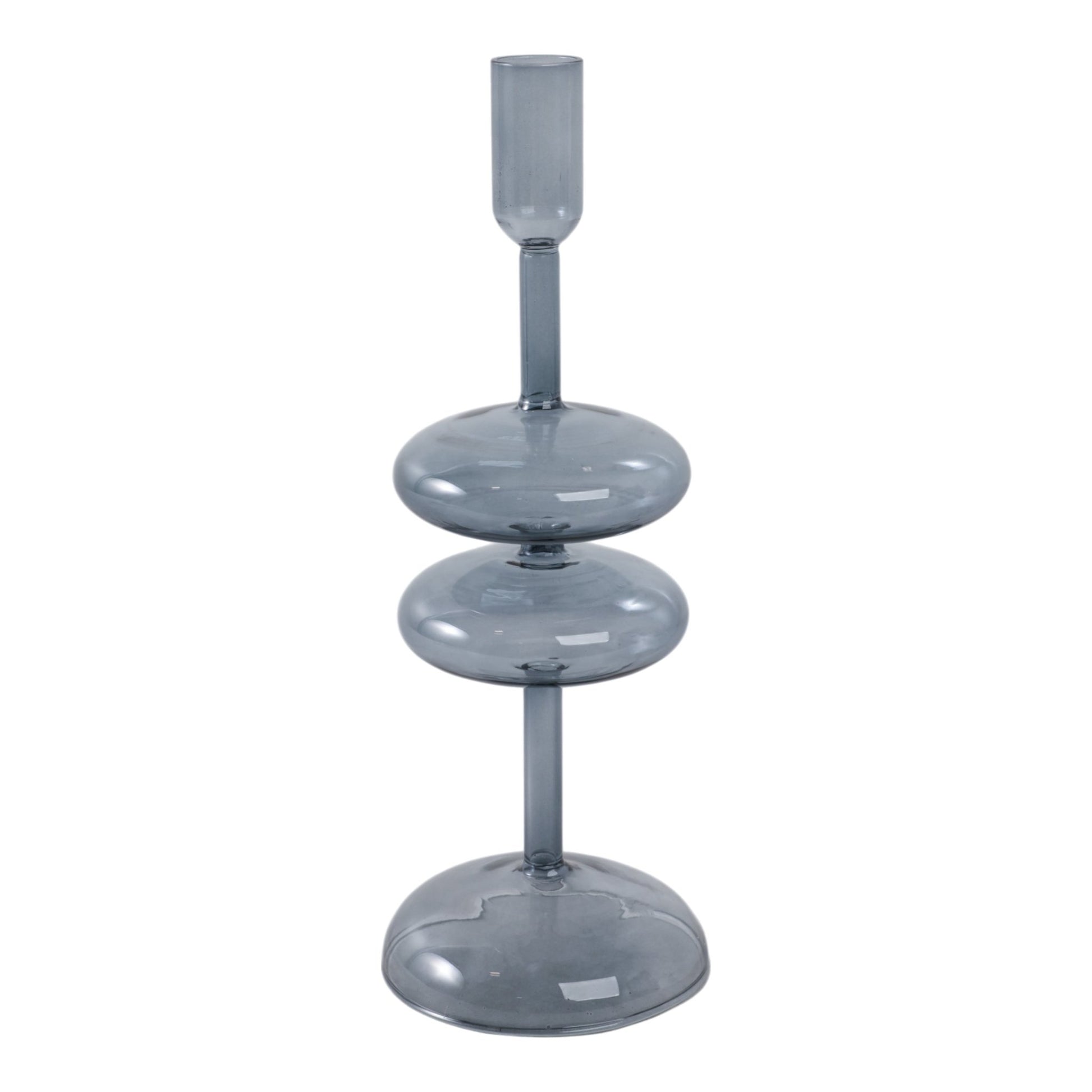11x4" Retro Bubble Taper Holder, Blue Candle Holders| Sagebrook Home