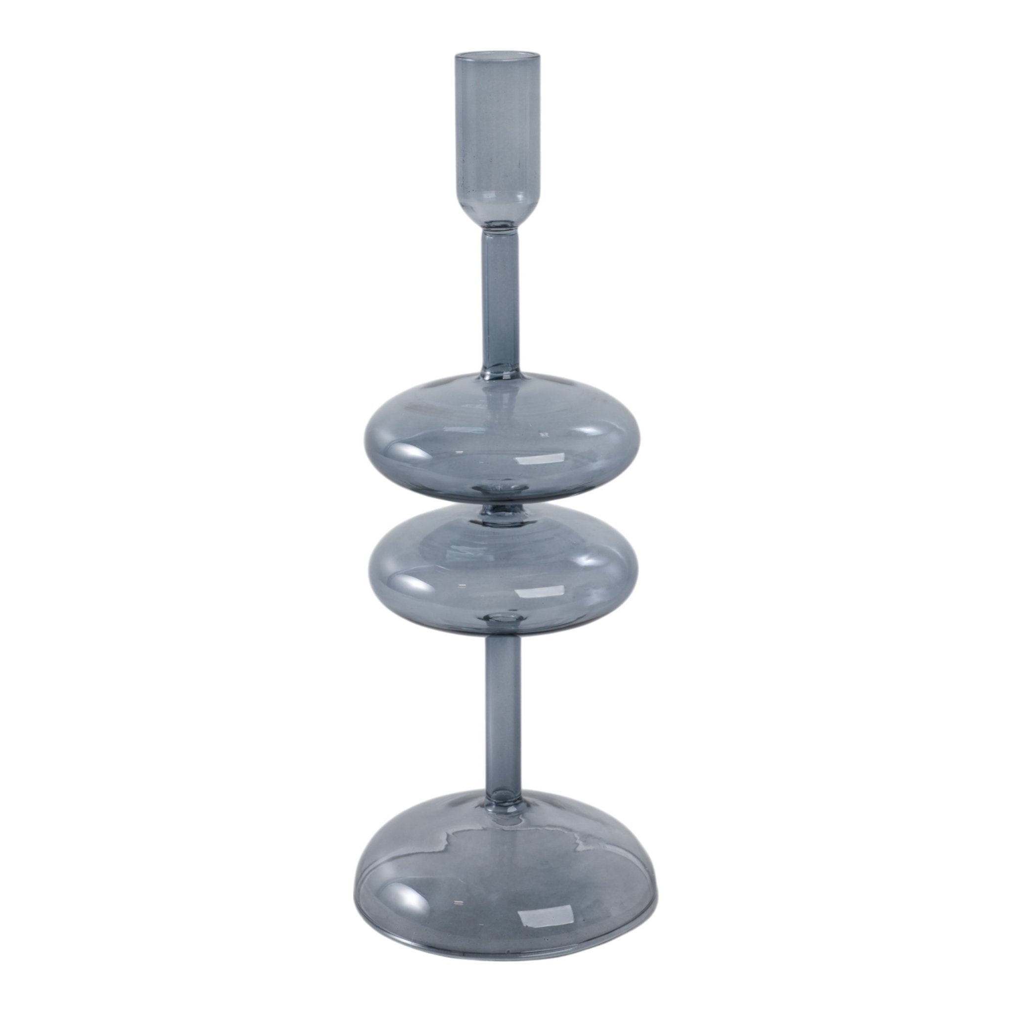 11x4" Retro Bubble Taper Holder, Blue Candle Holders| Sagebrook Home