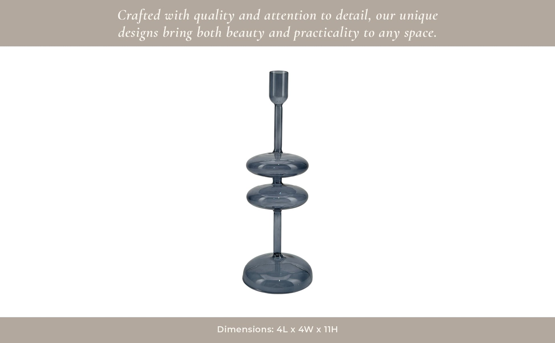 11x4" Retro Bubble Taper Holder, Blue Candle Holders| Sagebrook Home