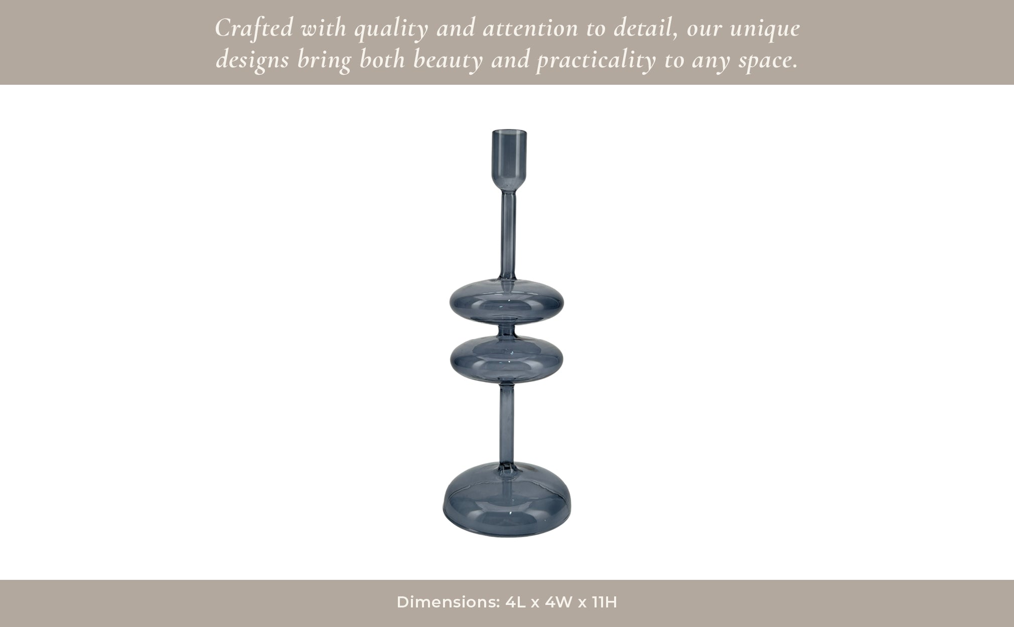 11x4" Retro Bubble Taper Holder, Blue Candle Holders| Sagebrook Home