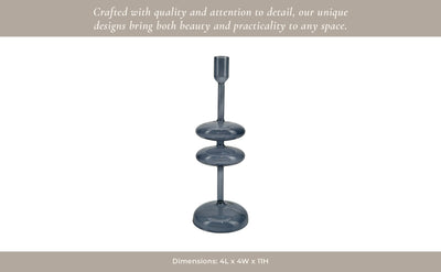 11x4" Retro Bubble Taper Holder, Blue - Al Rugaib Furniture