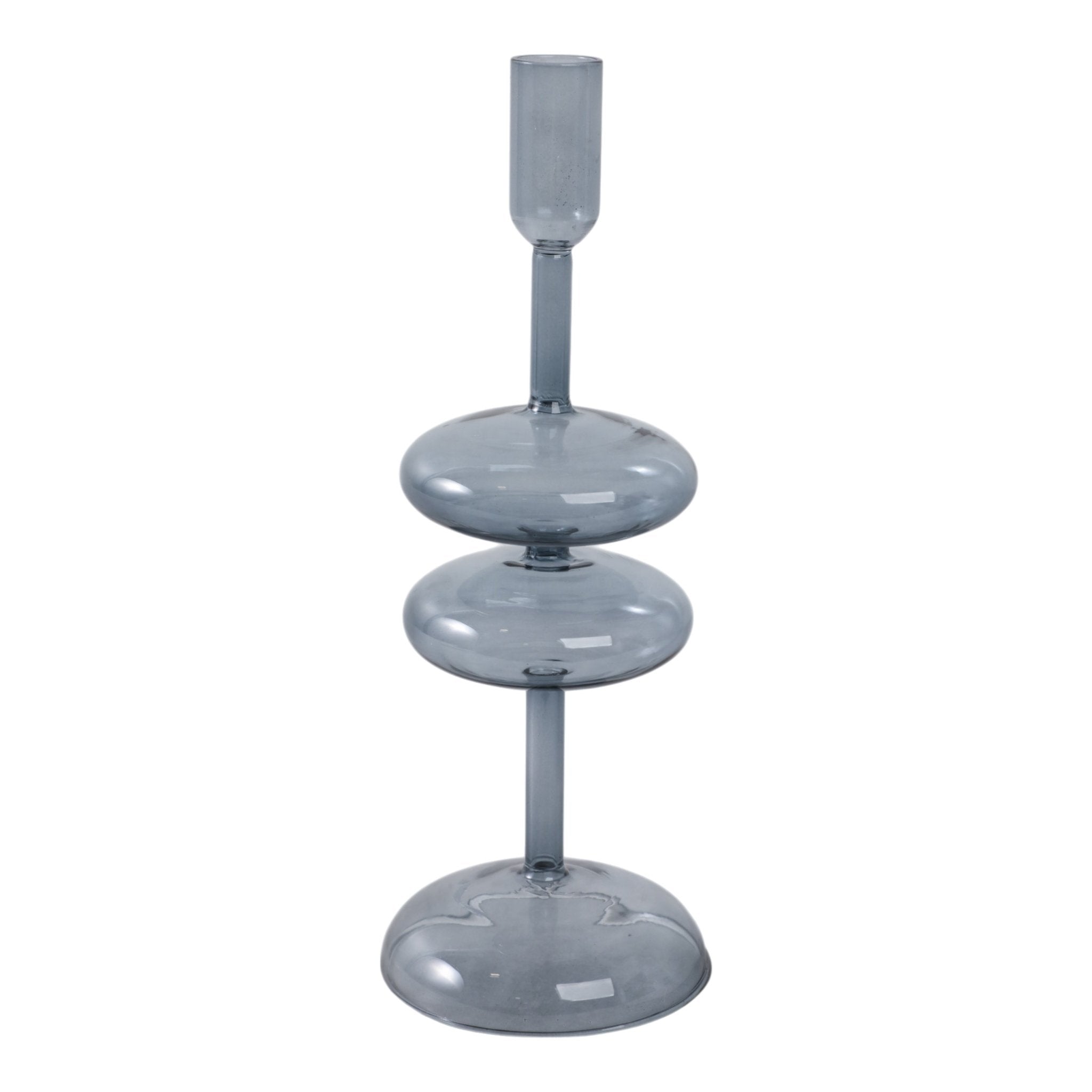 11x4" Retro Bubble Taper Holder, Blue Candle Holders| Sagebrook Home