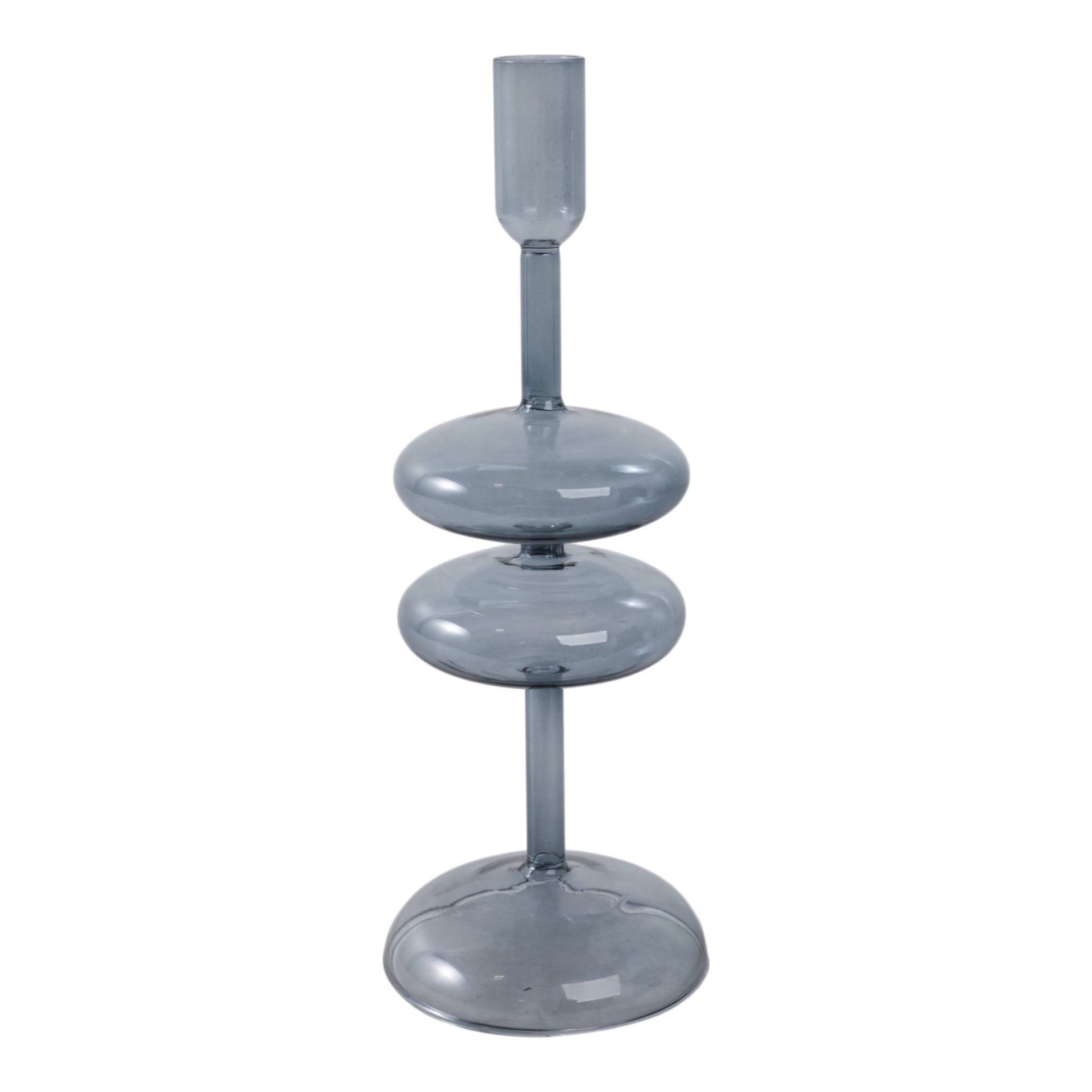 11x4" Retro Bubble Taper Holder, Blue Candle Holders| Sagebrook Home