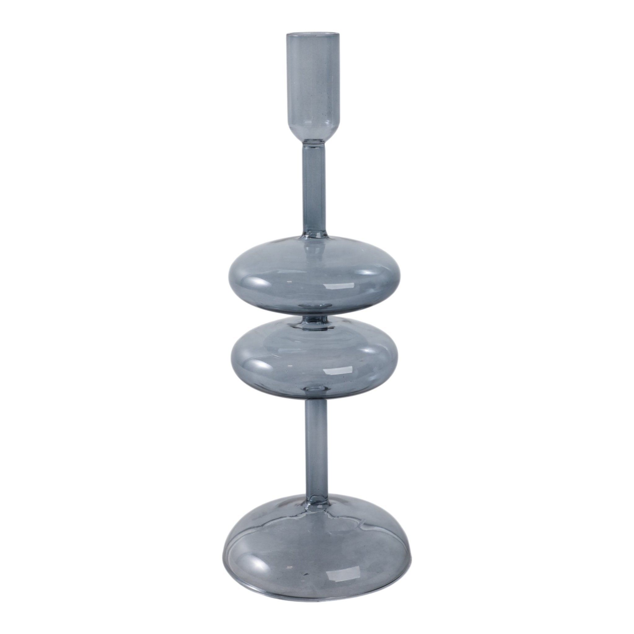 11x4" Retro Bubble Taper Holder, Blue Candle Holders| Sagebrook Home