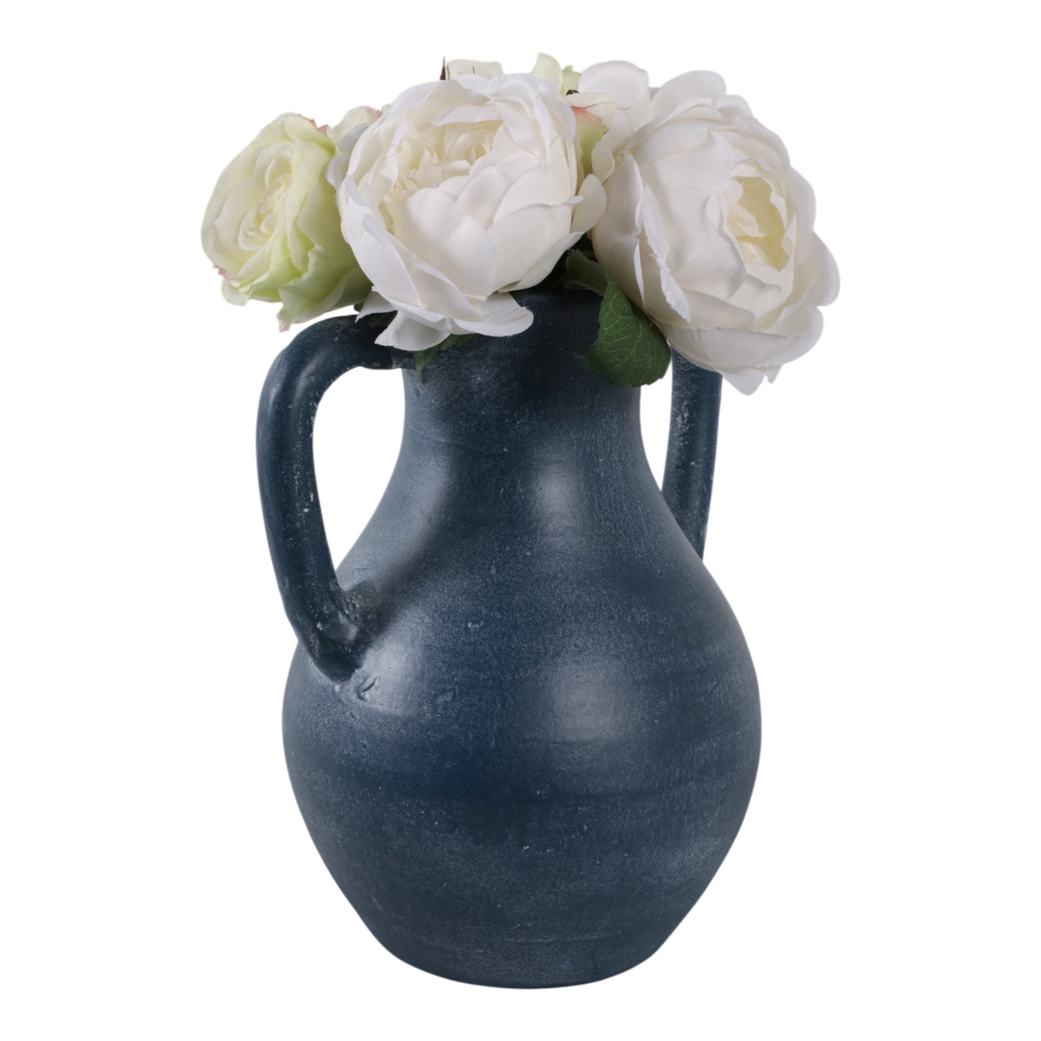 11x9" Terracotta Jug Vase With Handles, Blue Vases and Jars| Sagebrook Home