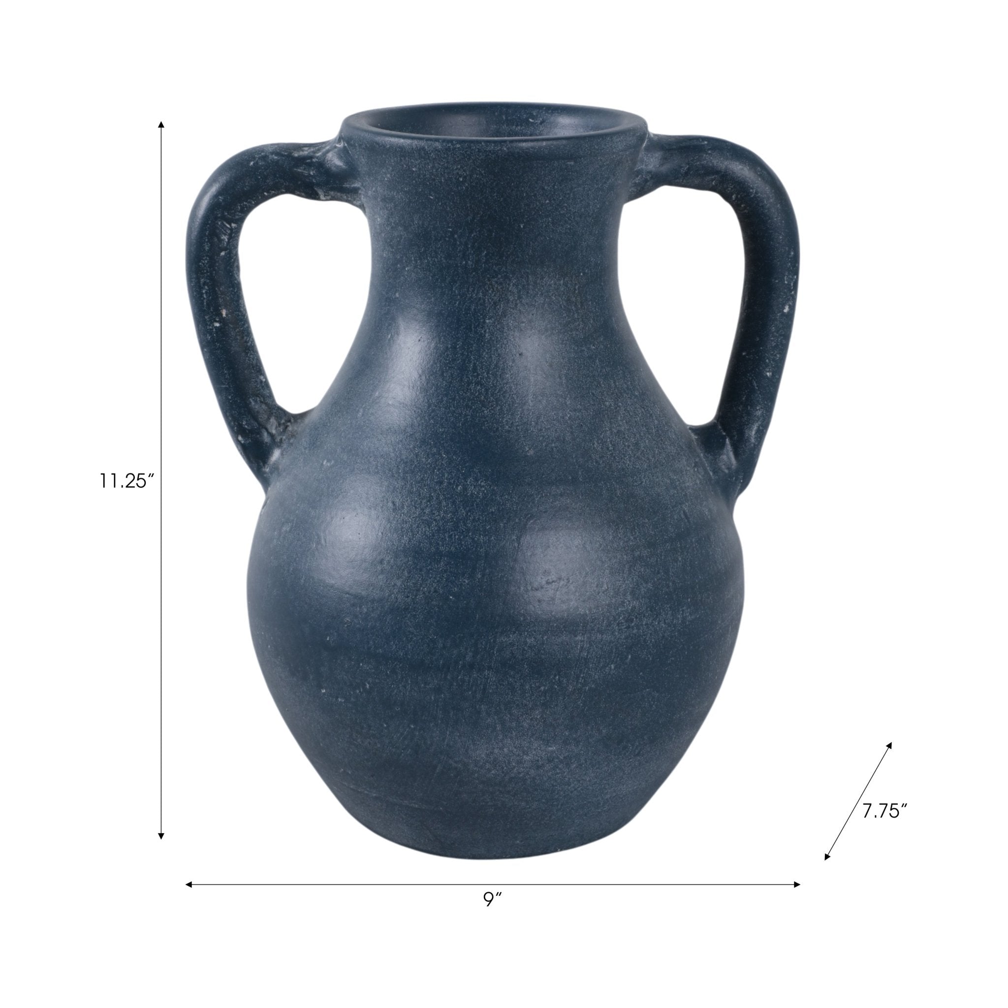 11x9" Terracotta Jug Vase With Handles, Blue Vases and Jars| Sagebrook Home