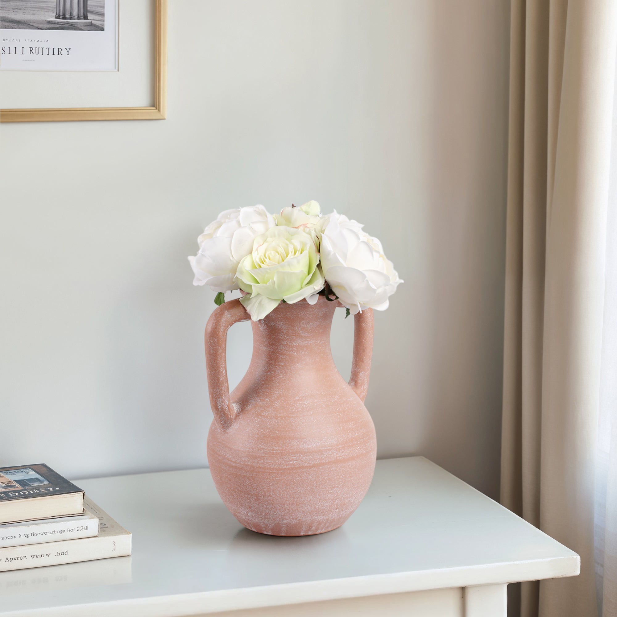 11x9" Terracotta Jug Vase With Handles, Light Natu Vases and Jars| Sagebrook Home