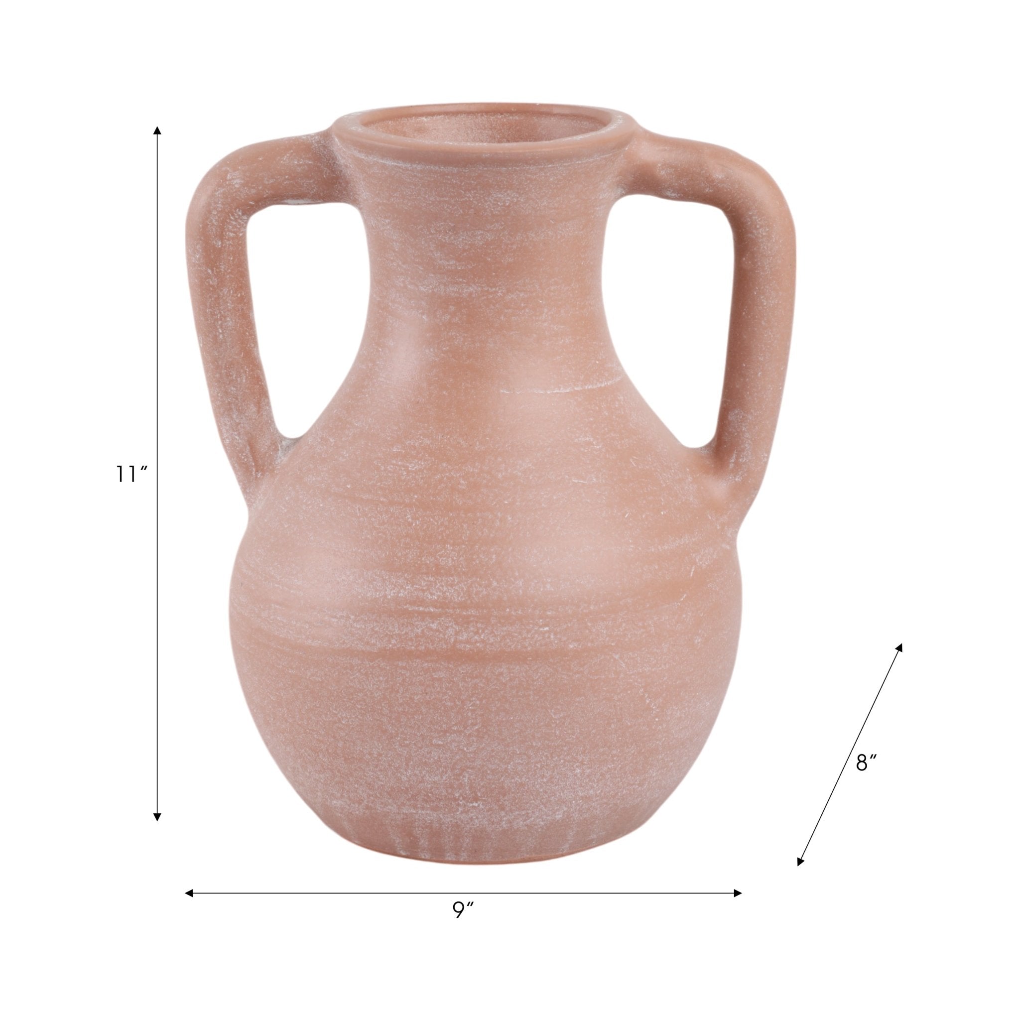 11x9" Terracotta Jug Vase With Handles, Light Natu Vases and Jars| Sagebrook Home