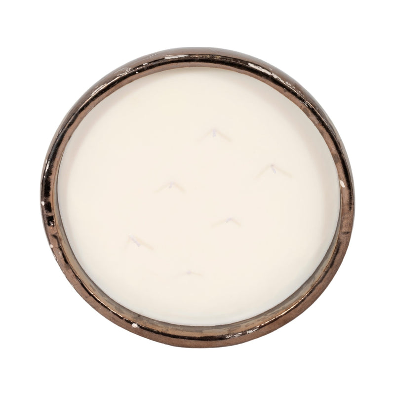 12" 57 Oz Pine Bowl Candle, Grey/gold - Al Rugaib Furniture