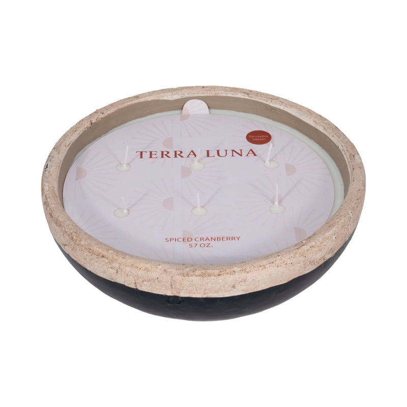 12" 57 Oz Spiced Cranberry Bowl Candle, Dark Blue - Al Rugaib Furniture