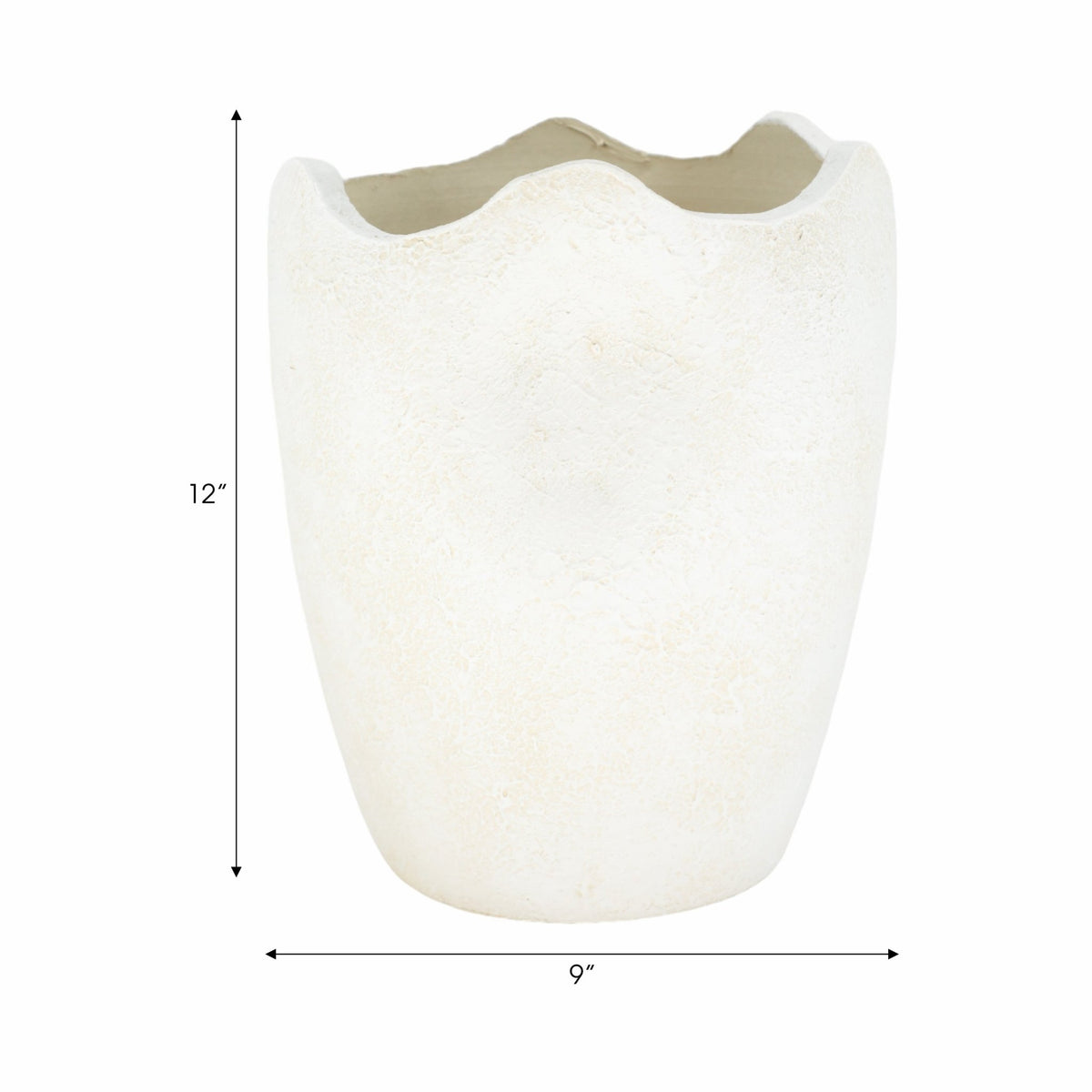 12" ABSTRACT TEXTURED TERRACOTTA VASE, IVORY Vases and Jars| Sagebrook Home