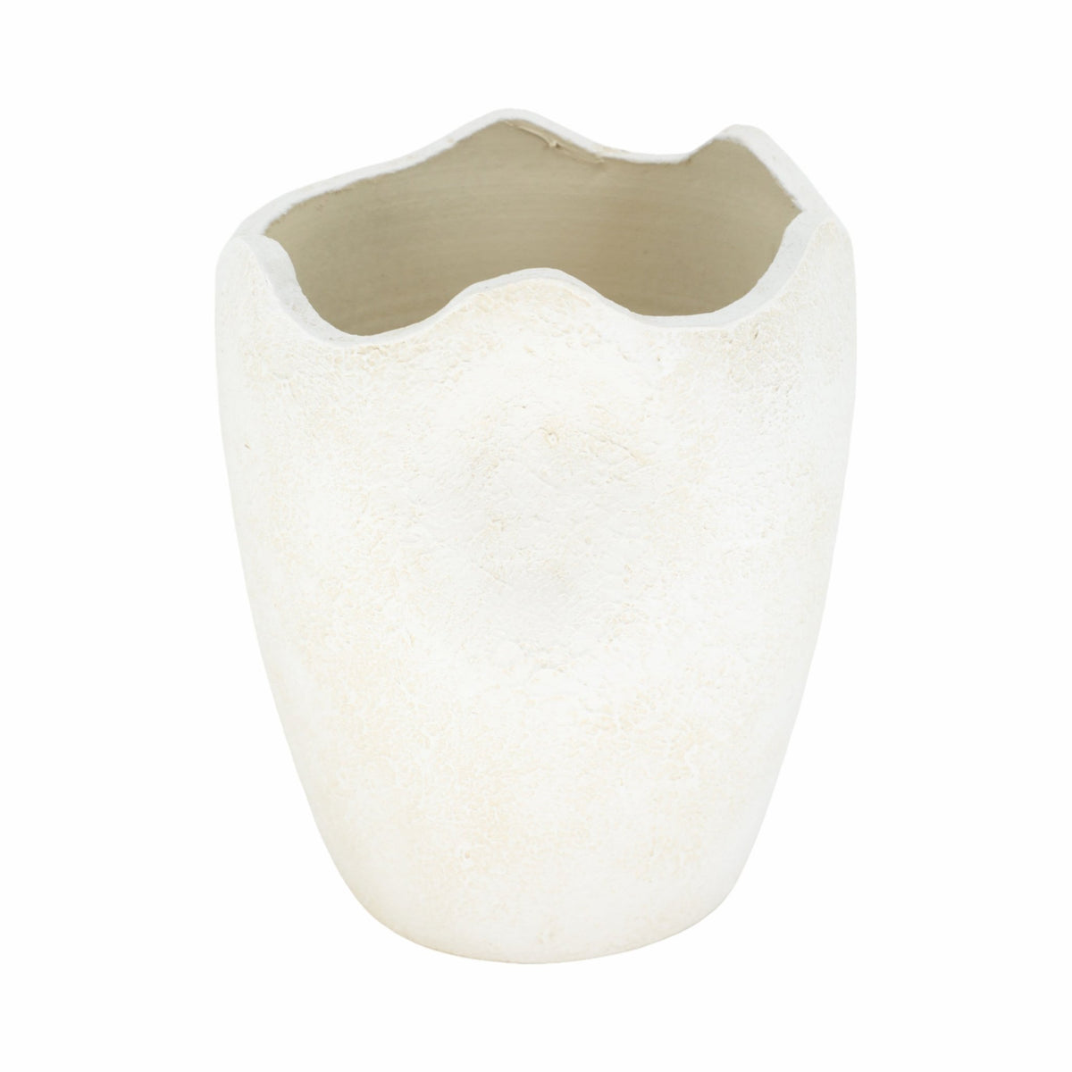 12" ABSTRACT TEXTURED TERRACOTTA VASE, IVORY Vases and Jars| Sagebrook Home