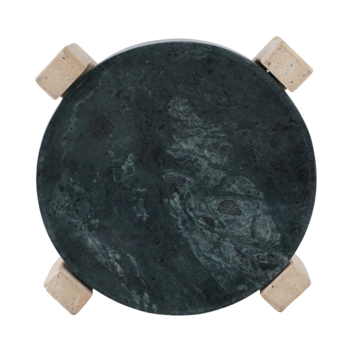 12" Archer Small Green Marble And Travertine Tray Table Decors| Sagebrook Home