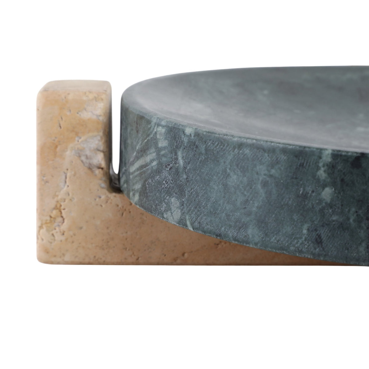 12" Archer Small Green Marble And Travertine Tray Table Decors| Sagebrook Home