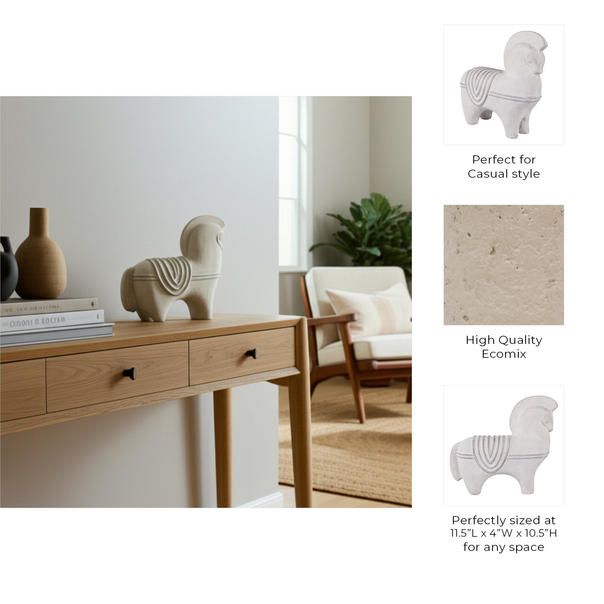 12" Barringston Eco-mix Horse Table Decors| Sagebrook Home