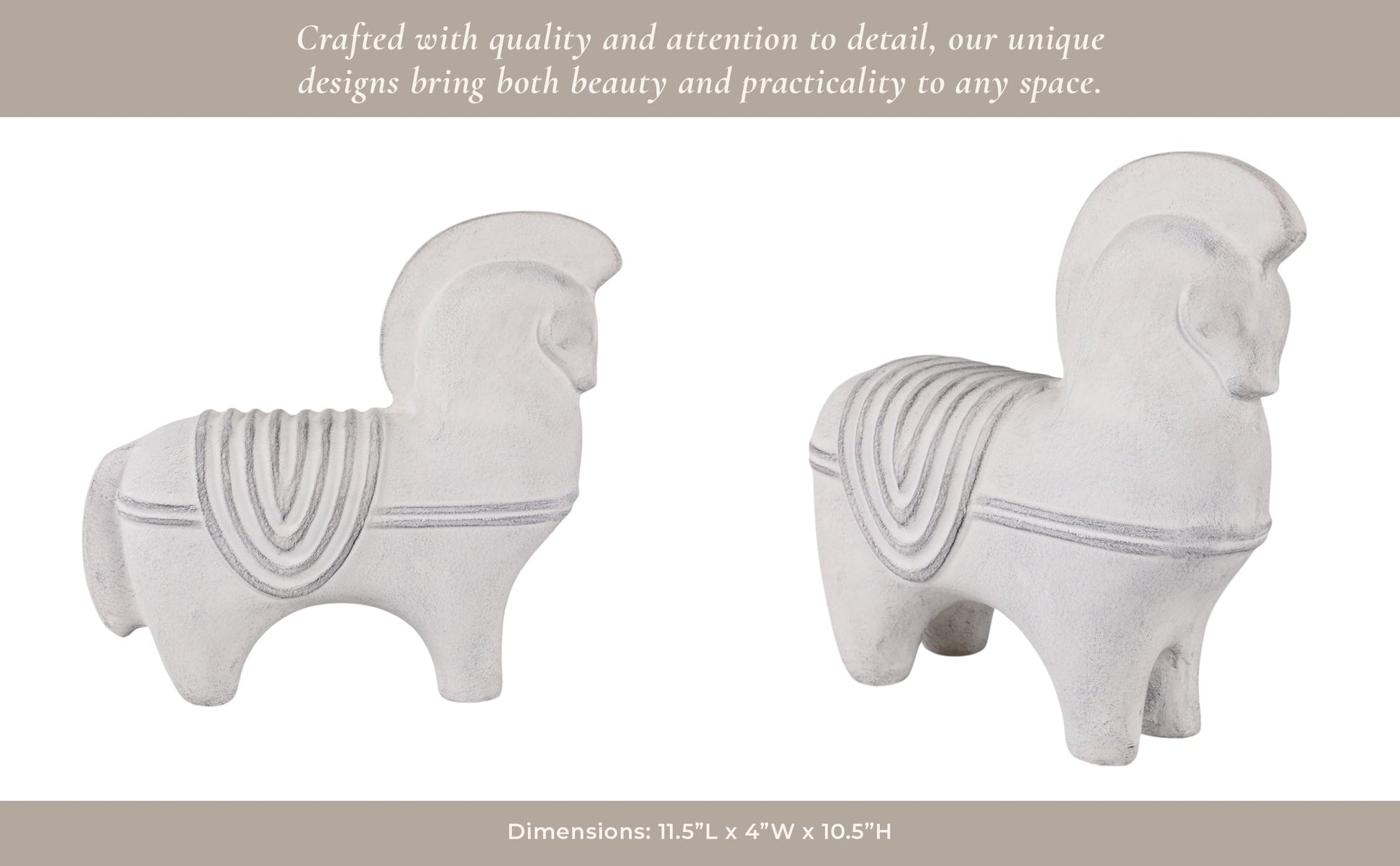 12" Barringston Eco-mix Horse Table Decors| Sagebrook Home