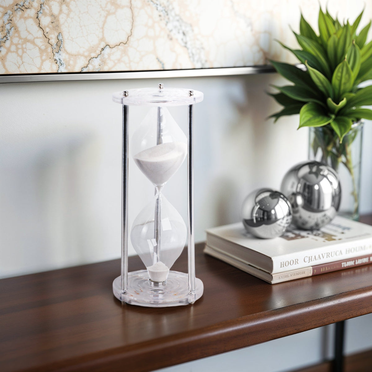 12" Beckett Acrylic Hourglass Table Decors| Sagebrook Home