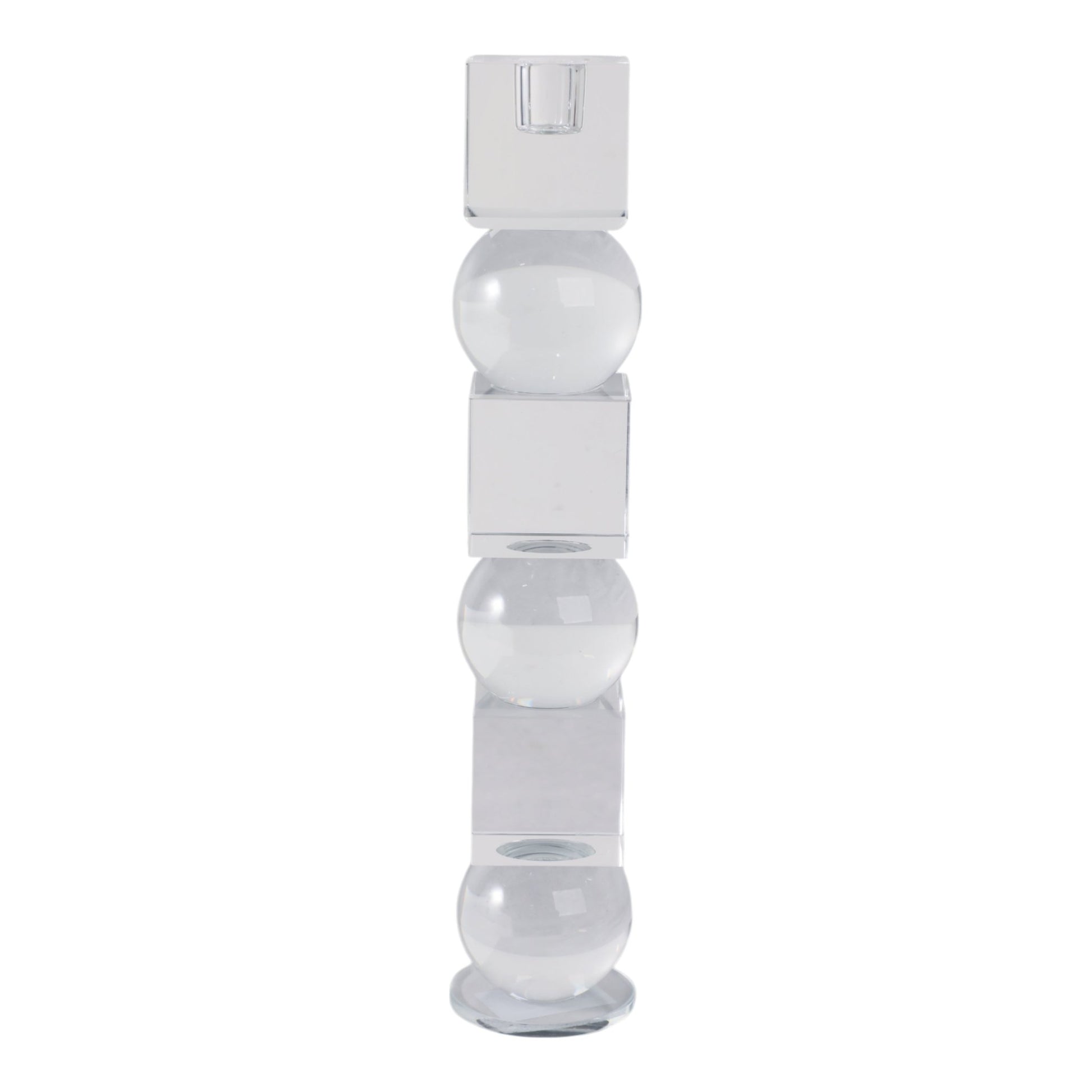 12" Crystal Orbs & Blocks Taper Candleholder, Clea Candle Holders| Sagebrook Home