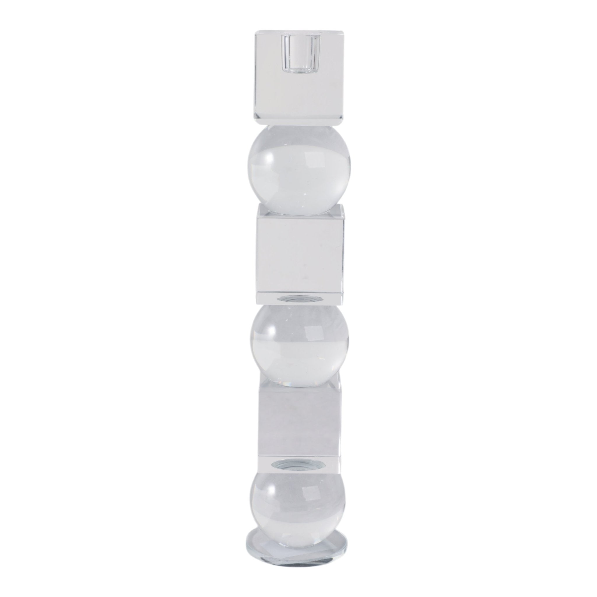 12" Crystal Orbs & Blocks Taper Candleholder, Clea Candle Holders| Sagebrook Home