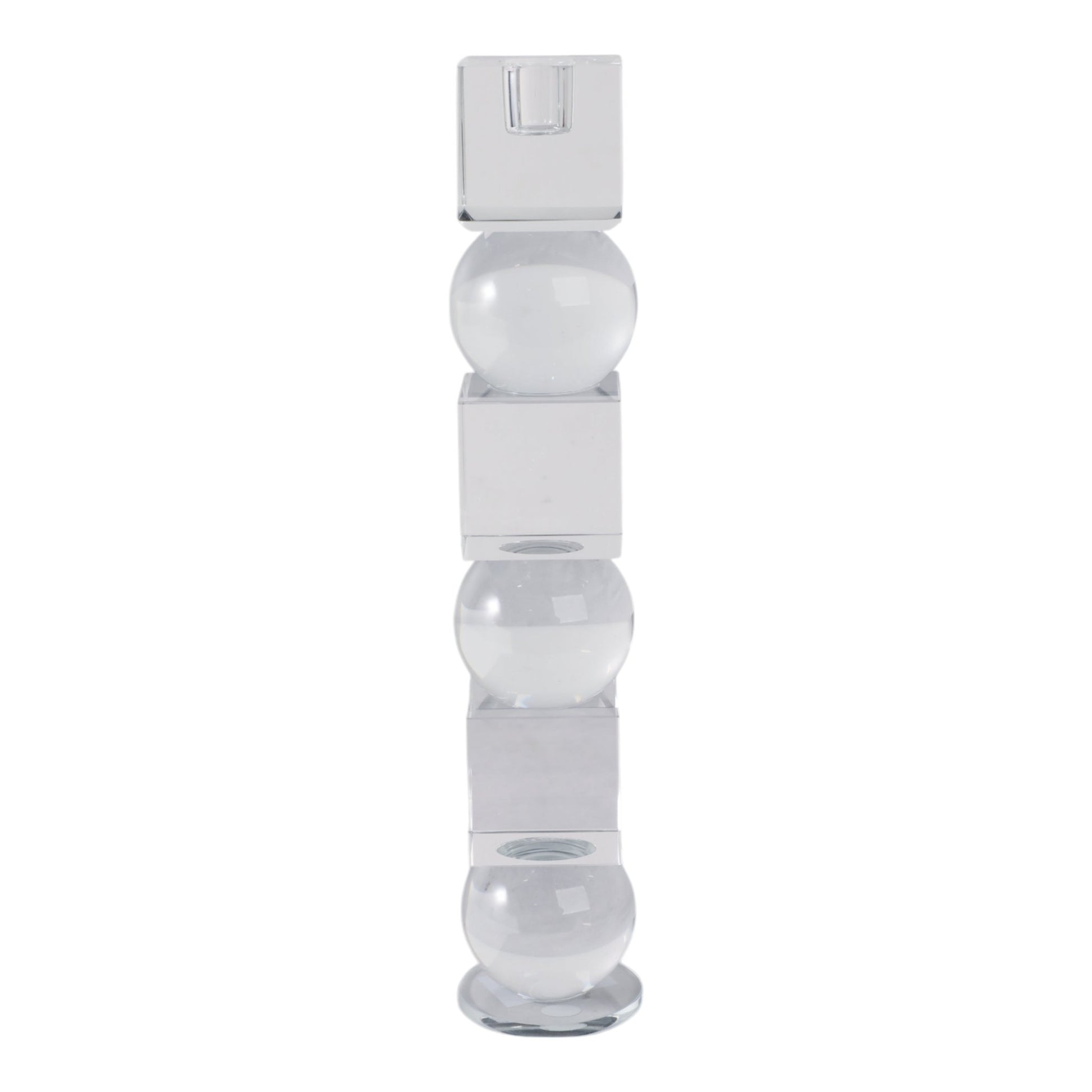 12" Crystal Orbs & Blocks Taper Candleholder, Clea Candle Holders| Sagebrook Home