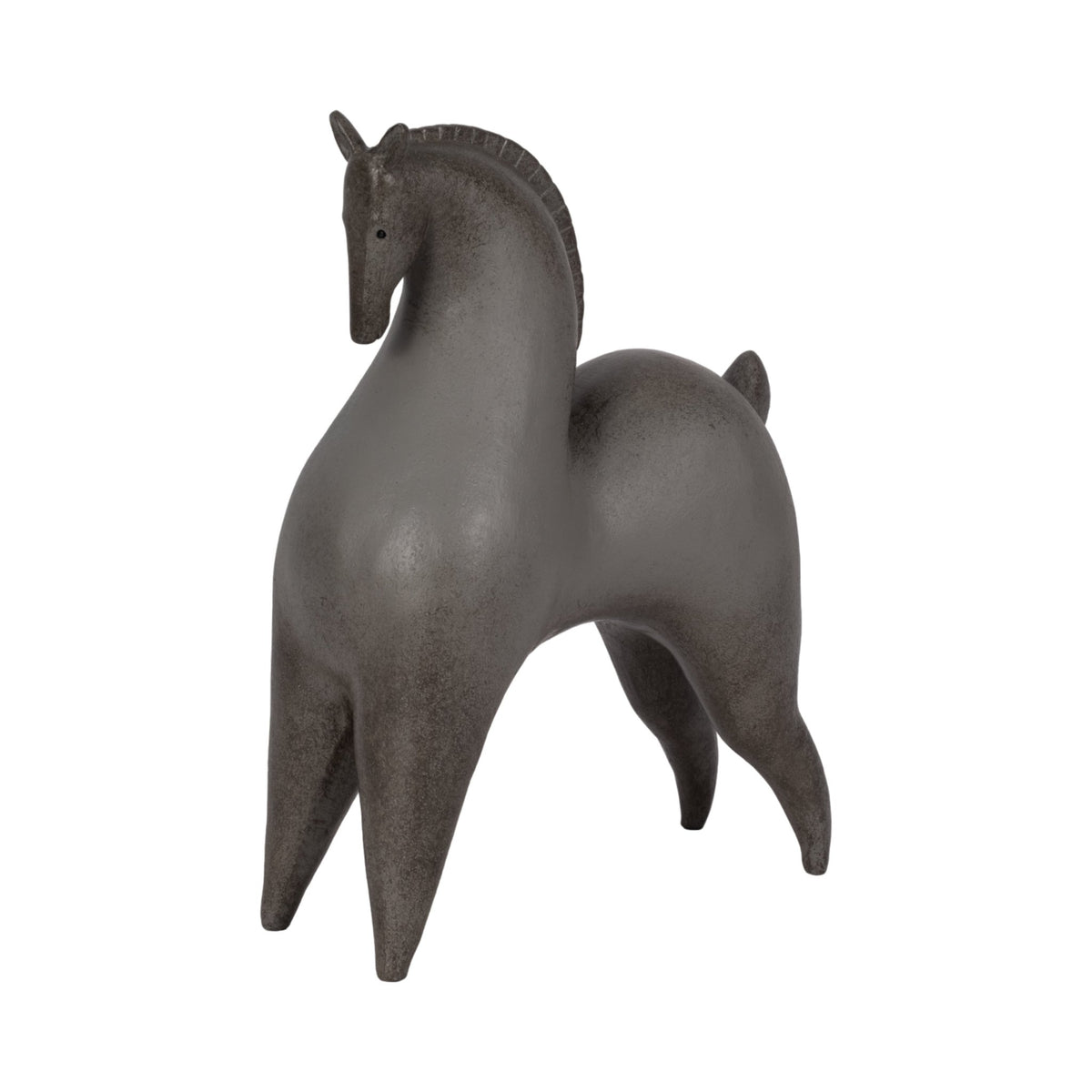 12" Curved Horse, Grey Table Decors| Sagebrook Home
