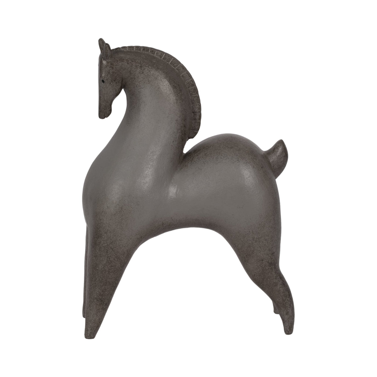 12" Curved Horse, Grey Table Decors| Sagebrook Home