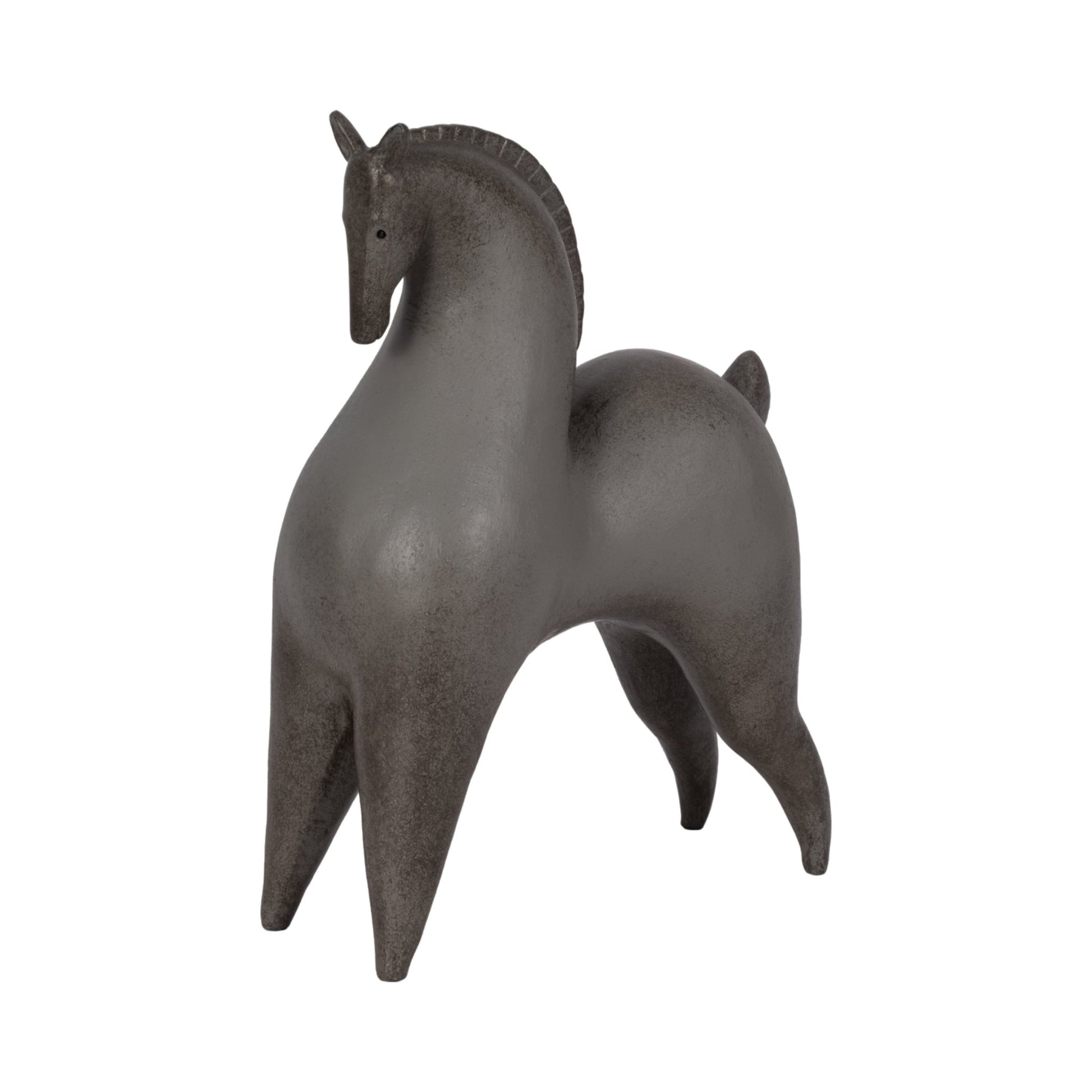 12" Curved Horse, Grey Table Decors| Sagebrook Home