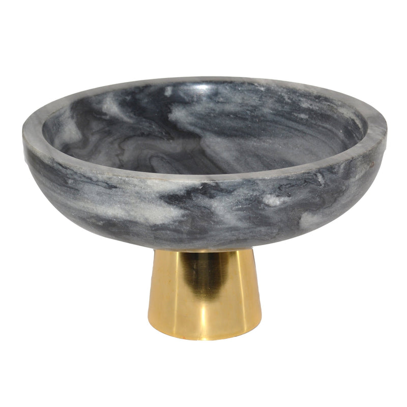 12" Dazey Gray Marble Bowl - Al Rugaib Furniture