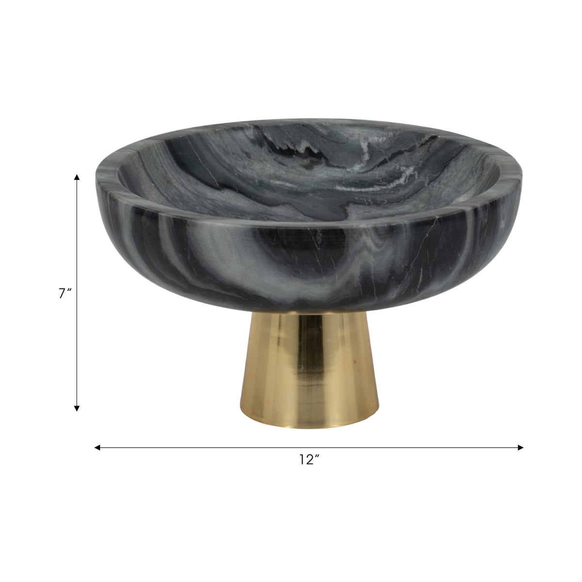 12" Dazey Gray Marble Bowl Table Decors| Sagebrook Home