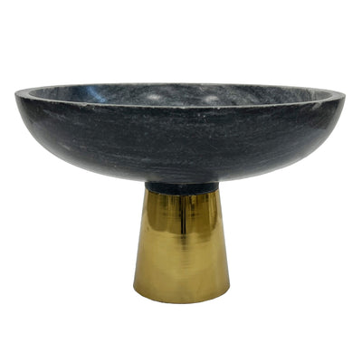 12" Dazey Gray Marble Bowl - Al Rugaib Furniture