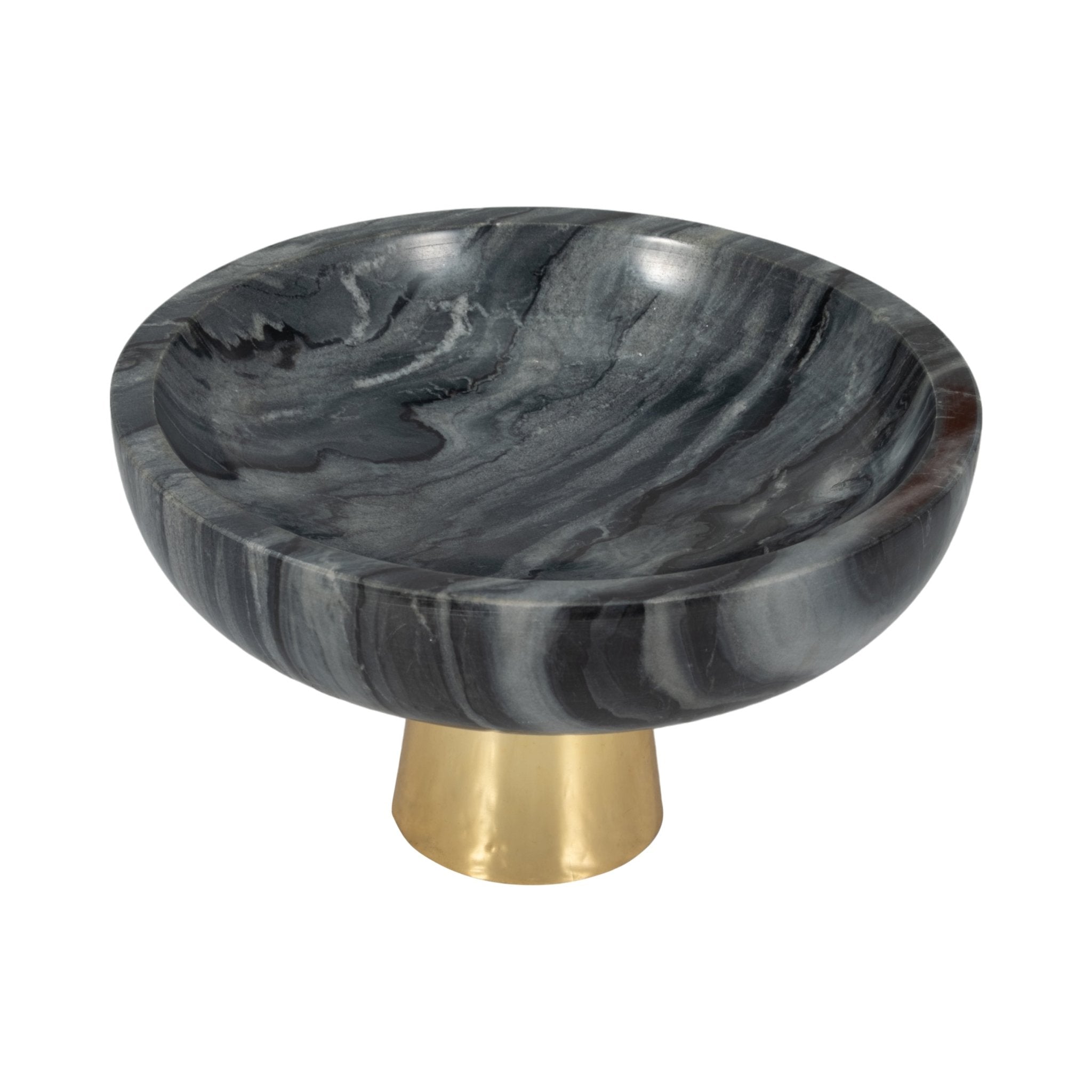 12" Dazey Gray Marble Bowl Table Decors| Sagebrook Home