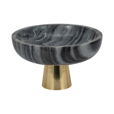 12" Dazey Gray Marble Bowl - Al Rugaib Furniture