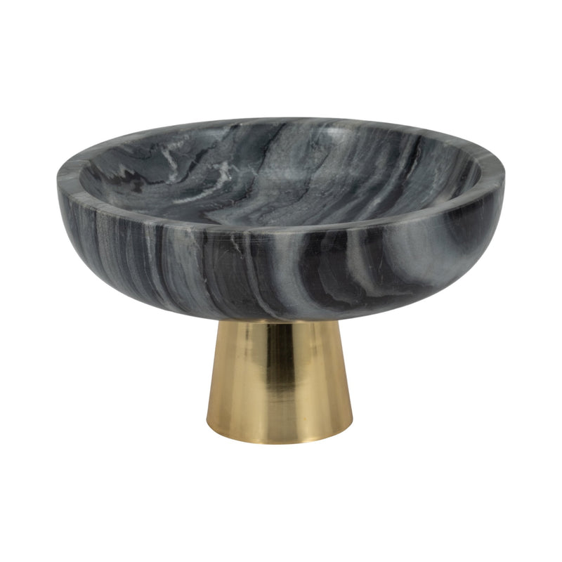 12" Dazey Gray Marble Bowl - Al Rugaib Furniture