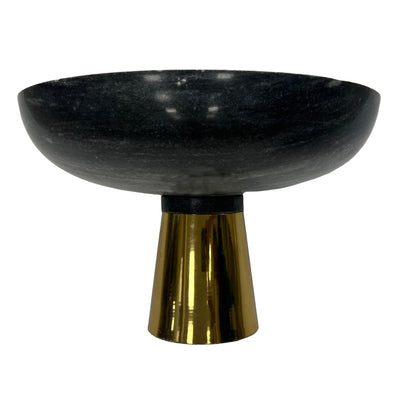 12" Dazey Gray Marble Bowl - Al Rugaib Furniture