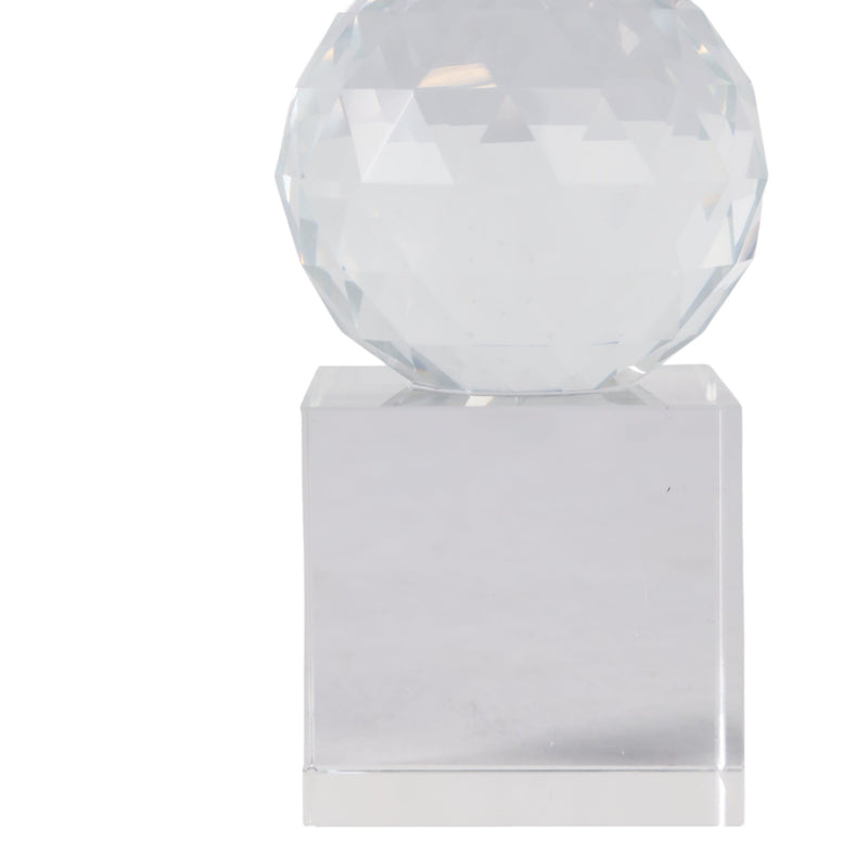 12" FACETED CRYSTAL ORBS CRYSTAL TAPERHOLDER, CLEA - Al Rugaib Furniture