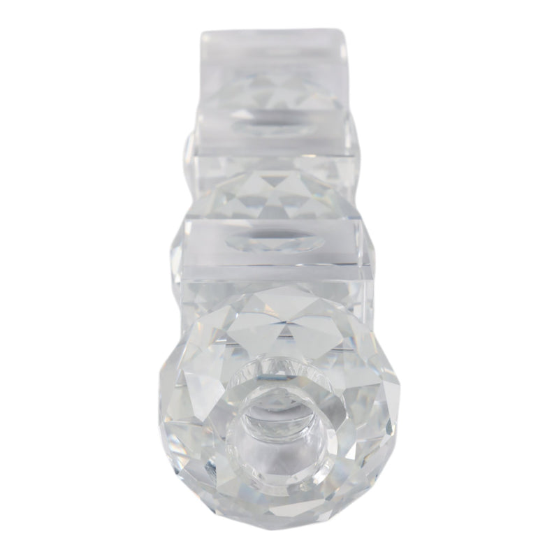 12" FACETED CRYSTAL ORBS CRYSTAL TAPERHOLDER, CLEA - Al Rugaib Furniture