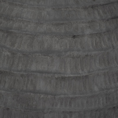 12" Faded Ribbed Bulbous Vase, Black - Al Rugaib Furniture