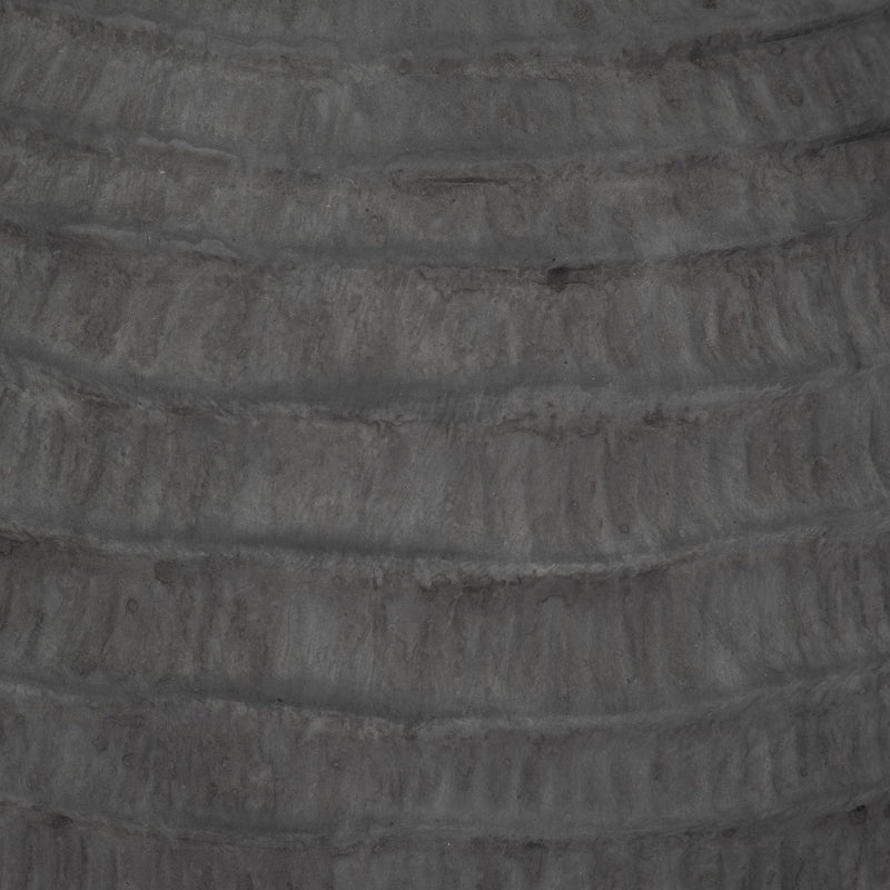 12" Faded Ribbed Bulbous Vase, Black - Al Rugaib Furniture