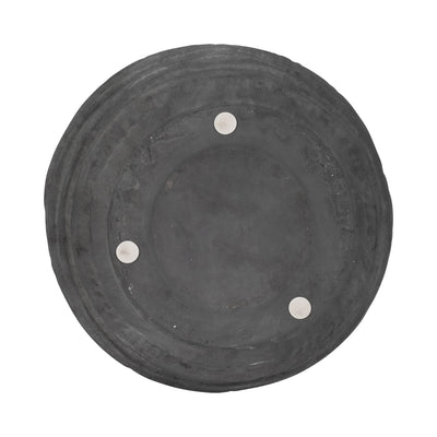 12" Faded Ribbed Bulbous Vase, Black - Al Rugaib Furniture