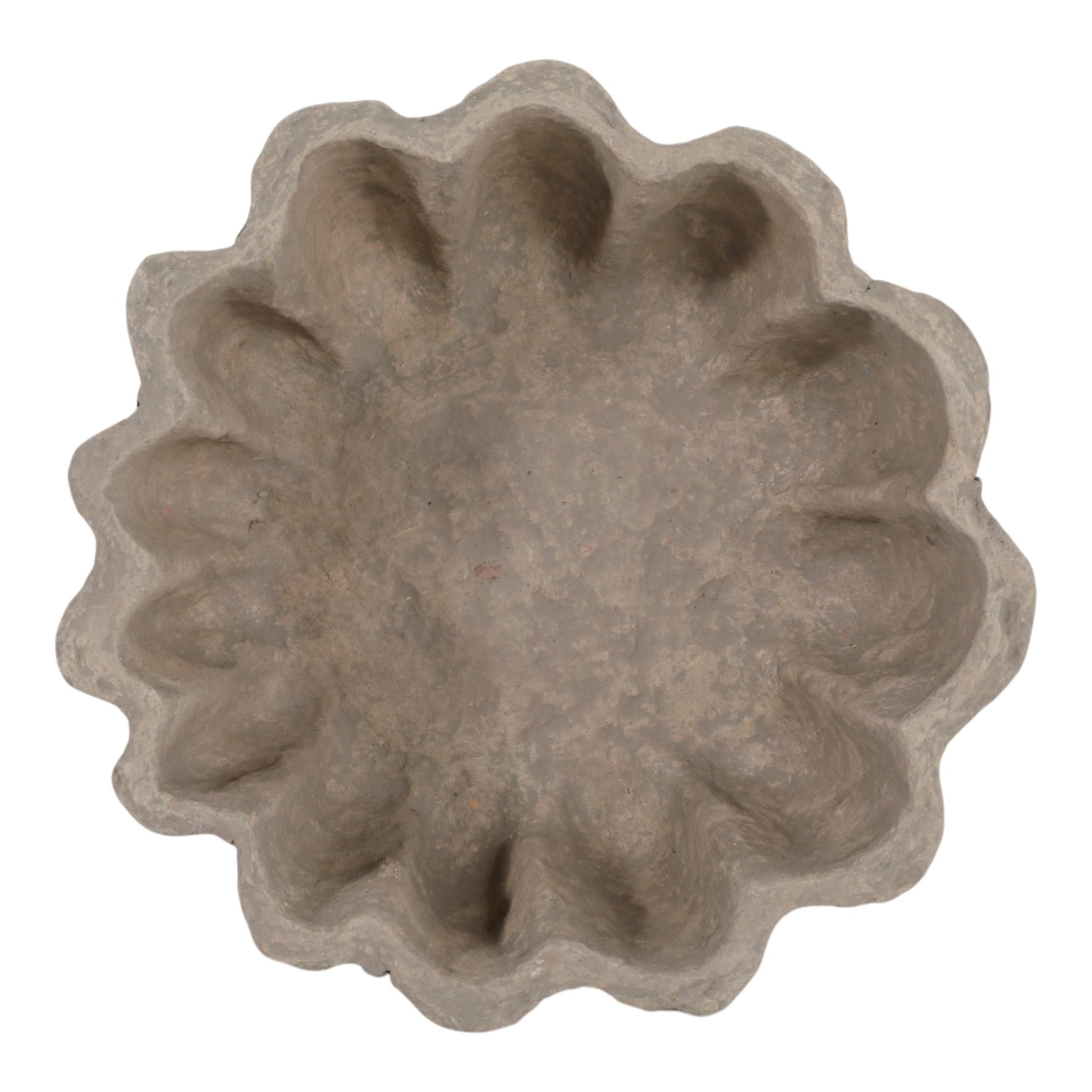 12" Fluted Paper Mache Bowl, Taupe Bowl| Sagebrook Home